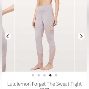 Lululemon Forget The Sweat Tight 
Dark Chrome Size 4